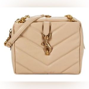 REBECCA MINKOFF Maxi Edie Quilted Leather Shoulder Bag - sand dune